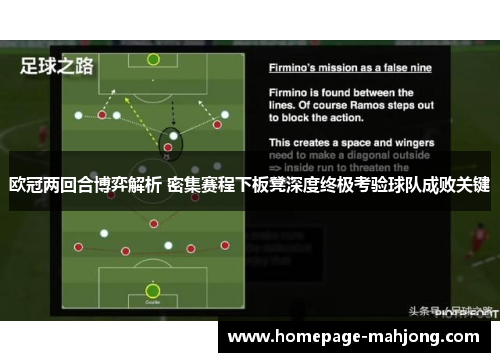 欧冠两回合博弈解析 密集赛程下板凳深度终极考验球队成败关键